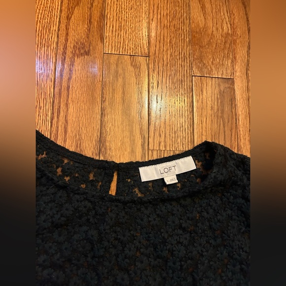 LOFT Black Sheer Blouse Women’s Size Large – Lightweight Nylon Top - Picture 2 of 3